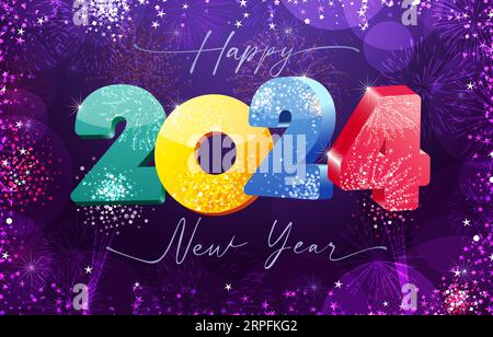 2024 glitters ball light Royalty Free Vector Image