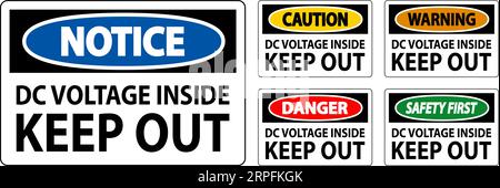 Danger Keep Out Sign, DC Voltage Inside Keep Out Stock Vector