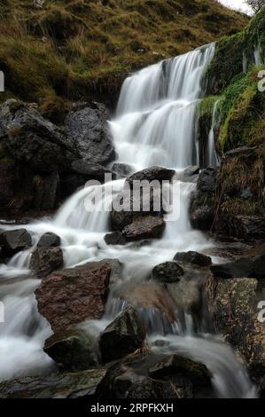 Tributary of the Afon Tarell at the side of the A470 between Storey Arms and Libanus Stock Photo