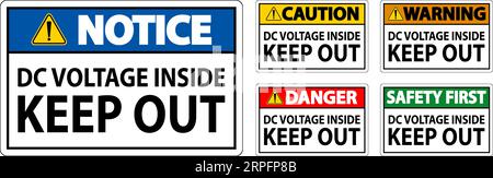 Danger Keep Out Sign, DC Voltage Inside Keep Out Stock Vector