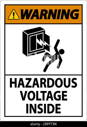Warning Sign Hazardous Voltage Inside Stock Vector