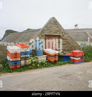 Fisherman's hut at Hope Cove beach, South Devon, England, United Kingdom. Stock Photo