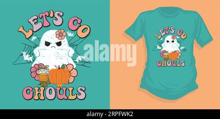 Let's go ghouls, Halloween t shirt design, Halloween t shirt, halloween vector, Typography t shirt, Stock Vector