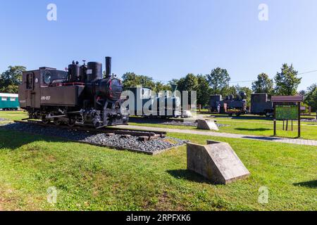 Nagycenki Szechenyi Muzeumvasut narrow gauge railway, steam locomotive outdoor museum, Nagycenk, Hungary Stock Photo