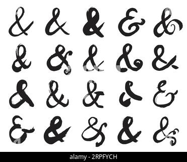 Ampersand symbol. Blue marker mark. Hand drawn sign