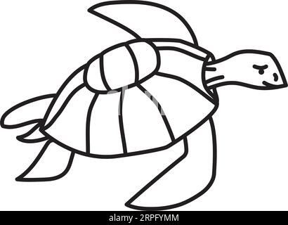 Sea turtle vector line icon. Outline symbol of marine life. Stock Vector