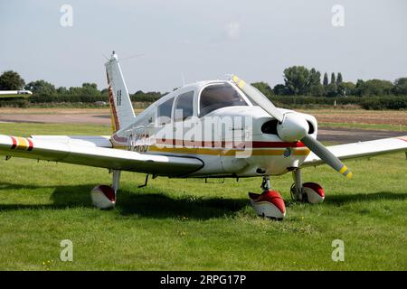 Piper PA-28-180 Cherokee at Wellesbourne Airfield, Warwickshire, UK (G-AVSD) Stock Photo