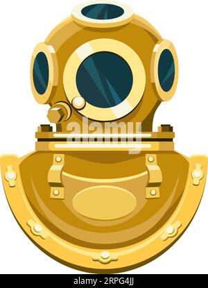 Vintage cartoon diving helmet Stock Vector