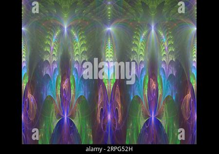 Abstract fractal caleidoscope image on the black background Stock Photo