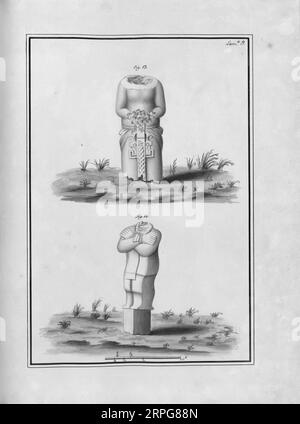 Monumentos de Nueva España,1820 Stock Photo
