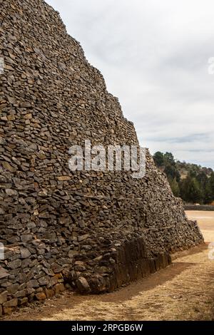 Archeological site of Ihuatzio, Michoacan, Mexico. Pyramids. Stock Photo