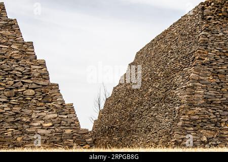 Archeological site of Ihuatzio, Michoacan, Mexico. Pyramids. Stock Photo