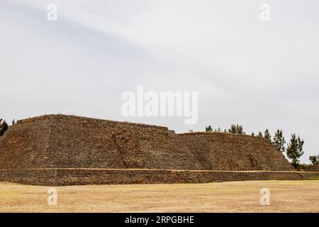 Archeological site of Ihuatzio, Michoacan, Mexico. Pyramids. Stock Photo