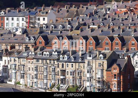 Rooftop views of Whitby Town Centre on the North Yorkshire Coast,UK ...