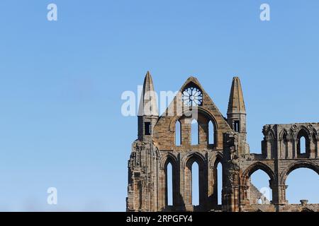 A section of Whitby Abbey in North Yorkshire,UK Stock Photo