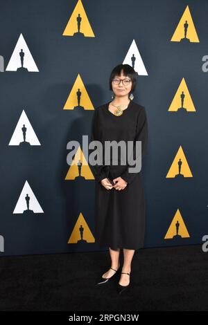 191019 -- LOS ANGELES, Oct. 19, 2019 -- Chinese student filmmaker Sun Yifan, who took the gold prize in the international documentary category for her film Family , attends the 46th Student Academy Awards ceremony in Los Angeles, the United States, Oct. 17, 2019. Chinese student filmmakers were among rising stars Thursday night at the 46th Student Academy Awards ceremony held at the Samuel Goldwyn Theater in Beverly Hills, California, taking home one gold medal and one silver medal.  U.S.-LOS ANGELES-46TH STUDENT ACADEMY AWARDS-CHINESE STUDENT FILMMAKERS-WINNERS GaoxShan PUBLICATIONxNOTxINxCHN Stock Photo