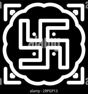 swastika hinduism glyph icon vector illustration Stock Vector