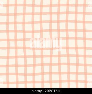 Gingham Plaid Vector Seamless Pattern.  baby color checker background. pastel stripes all over print.  Cottagecore Garden design. Homestead Farmhouse Stock Vector