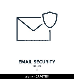 Email Security Icon Icon. Privacy, Protection, Communication. Editable Stroke. Simple Vector Icon Stock Vector