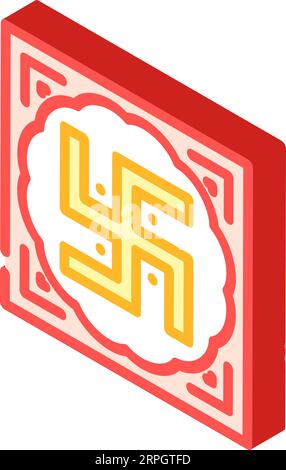 swastika hinduism isometric icon vector illustration Stock Vector Image ...