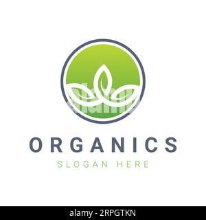 Organic Leaf Logo Design Farming Logotype Stock Vector