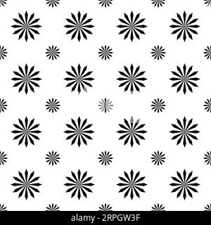 Seamless pattern geometric shape design of abstract texture background in black and white illustration Stock Vector
