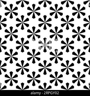 Seamless pattern geometric shape design of abstract texture background in black and white illustration Stock Vector