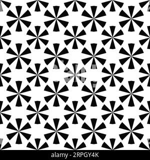 Seamless pattern geometric shape design of abstract texture background in black and white illustration Stock Vector