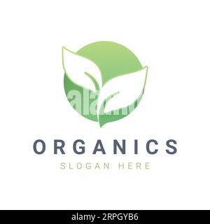 Organic Leaf Logo Design Farming Logotype Stock Vector