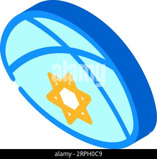kippah yarmulke jewish isometric icon vector. kippah yarmulke jewish