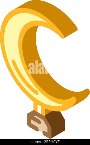 crescent moon islam muslim isometric icon vector illustration Stock ...