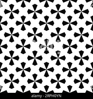 Seamless pattern geometric shape design of abstract texture background in black and white illustration Stock Vector
