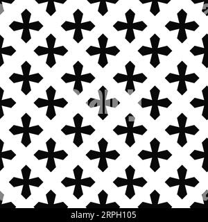 Seamless pattern geometric shape design of abstract texture background in black and white illustration Stock Vector
