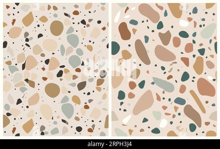 Set of Venetian terrazzo seamless vector patterns. Stock Vector