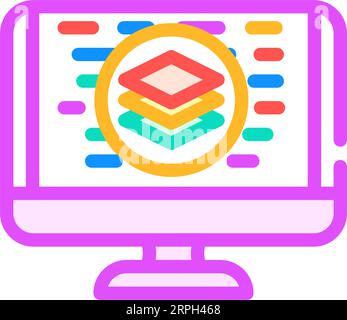 full stack development software color icon vector illustration Stock ...