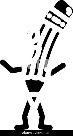 draw pen character glyph icon vector illustration Stock Vector Image ...