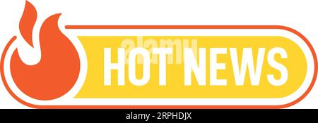 Hot news label. Tv title. Social media button Stock Vector