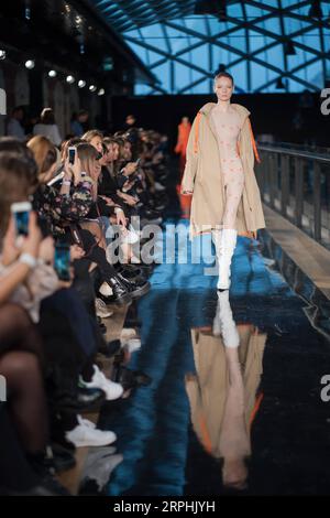 191111 -- BUDAPEST, Nov. 11, 2019 -- Models present creations by Hungarian fashion brand Cukovy at the Budapest Central European Fashion Week in Budapest, Hungary, Nov. 10, 2019. Photo by /Xinhua HUNGARY-BUDAPEST-FASHION SHOW AttilaxVolgyi PUBLICATIONxNOTxINxCHN Stock Photo