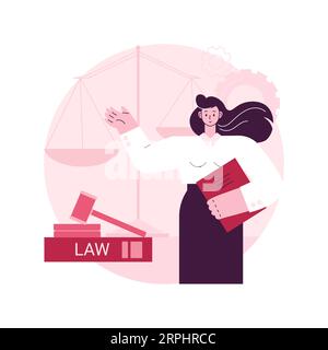 Paralegal services abstract concept vector illustration. Delegated legal work, organizing files, drafting documents, legal research, law firm, write report, litigation abstract metaphor. Stock Vector