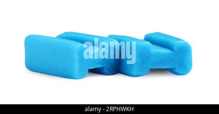 Tasty blue bubble gums isolated on white Stock Photo