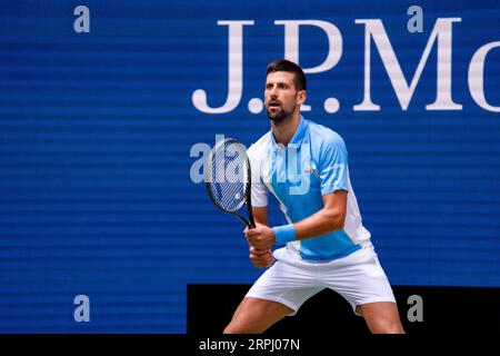 Novak Djokovic (SBR) competing in the Men's Singles Round 2 at the 2023 US Open Tennis Stock Photo