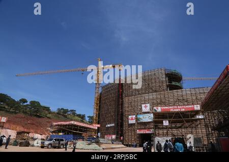 191127 -- MOUNT HAMPDEN ZIMBABWE, Nov. 27, 2019 Xinhua -- Photo taken on Nov. 27, 2019 shows the new parliament building under construction in Mount Hampden, about 25 kilometers west of the capital Harare, Zimbabwe. Zimbabwean President Emmerson Mnangagwa on Wednesday toured the site of the new parliament building that is being constructed by China s Shanghai Construction Group SCG, and expressed satisfaction with progress made so far. Photo by Chen Yaqin/Xinhua ZIMBABWE-MOUNT HAMPDEN-PRESIDENT-NEW PARLIAMENT BUILDING SITE-INSPECTION PUBLICATIONxNOTxINxCHN Stock Photo