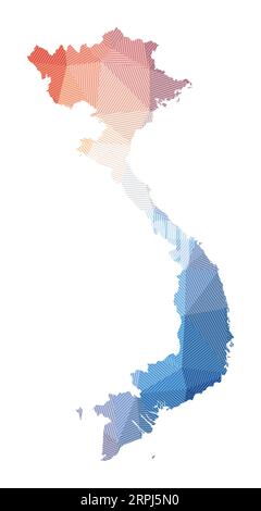 Low poly map of Vietnam. Geometric illustration of the country. Vietnam ...