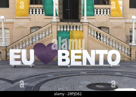 191206 -- BENTO GONCALVES, Dec. 6, 2019 Xinhua -- Photo taken on Dec. 5, 2019 shows a view of Bento Goncalves, Brazil. The 55th summit of the South American trade bloc Mercosur Southern Common Market opened on Thursday in Bento Goncalves, a famous wine-producing city in Brazil. Xinhua/Rahel Patrasso BRAZIL-BENTO GONCALVES-MERCOSUR-SUMMIT PUBLICATIONxNOTxINxCHN Stock Photo