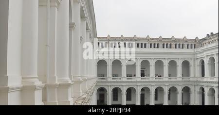 Kolkata, West Bengal, India -  29th August 2023: Beautiful colonial architecture of famous Indian Museum, it is the oldest and largest museum in india Stock Photo