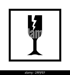 Fragile packaging symbols Editable and Resizeable Vector Icon Stock Vector