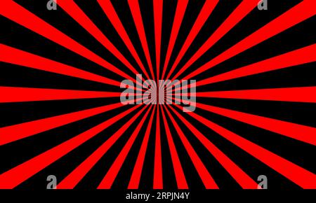 Red and black starburst, Radial, radiating lines  Sunburst pattern, vector illustration Stock Vector