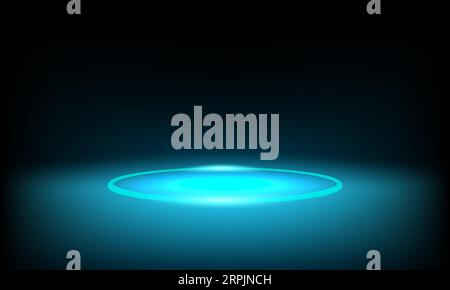 Abstract background with blue neon lights. Vector illustration for your design. Stock Vector