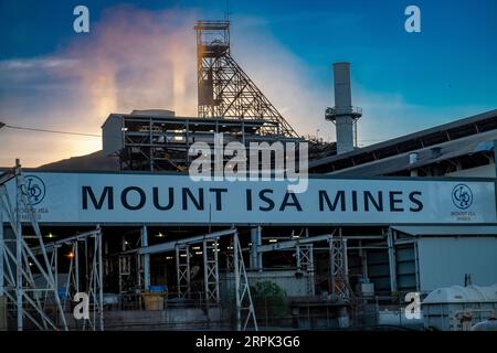 The main facade of the Mount Isa Mines smelter in Mt Isa, Queensland ...