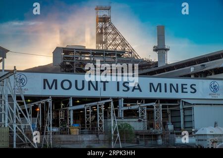The main facade of the Mount Isa Mines smelter in Mt Isa, Queensland ...